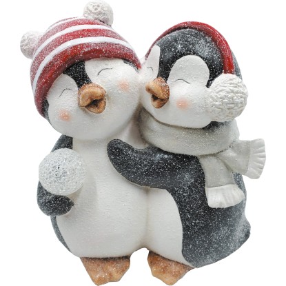 Zahradní figurka párek tučňáků na lyžích z magnezia 34,5 cm x 18,5 cm x 30 cm pe Zahradní figurka párek tučňáků na lyžích z magnezia 34,5 cm x 18,5 cm x 30 cm pe