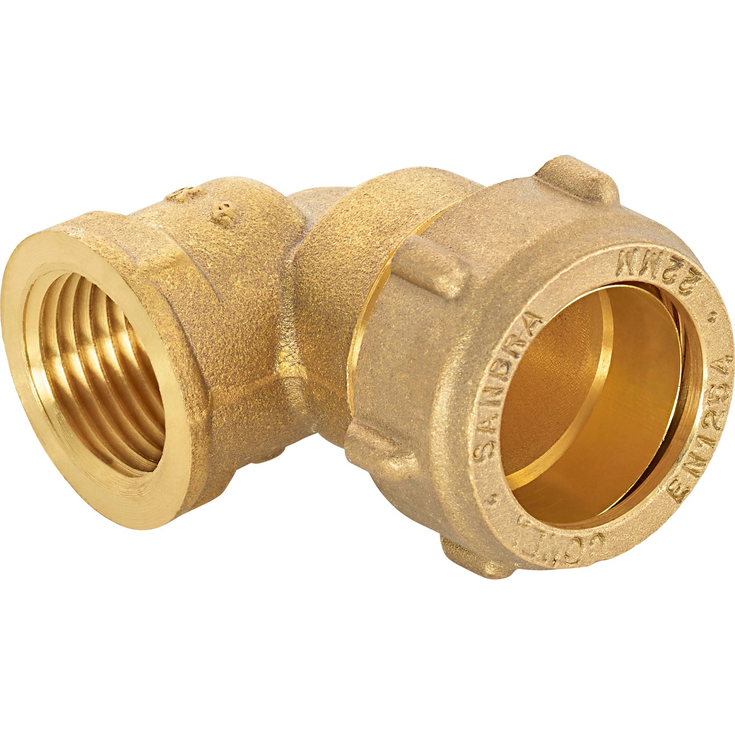 Redukční svěrné koleno 90° mosaz, pr. 22 mm x 18,6 mm (R 1/2) Redukční svěrné koleno 90° mosaz, pr. 22 mm x 18,6 mm (R 1/2)