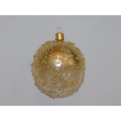 ONREX Vánoční ozdoba skleněná koule transparentní posyp pr. 8 cm ONREX Vánoční ozdoba skleněná koule transparentní posyp pr. 8 cm