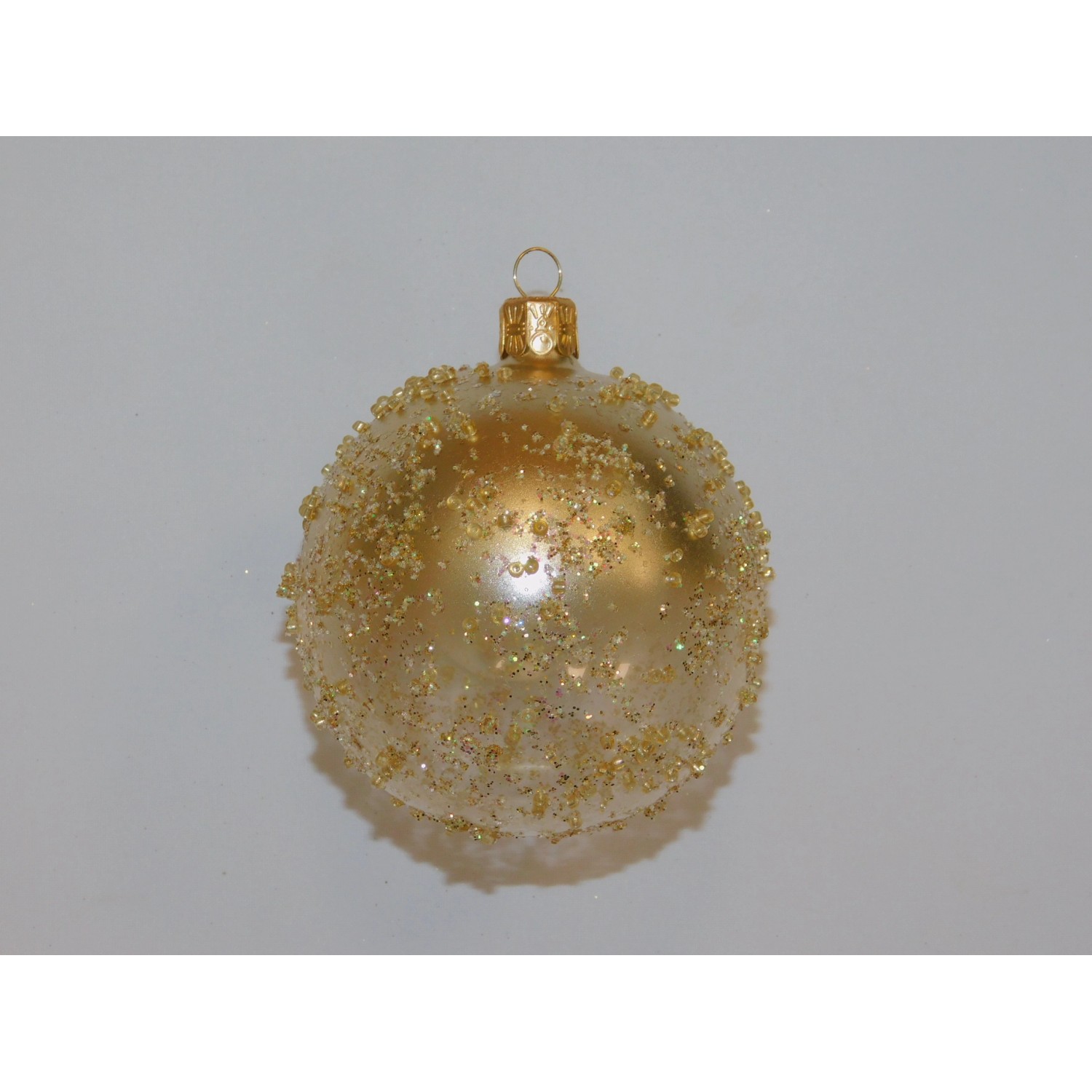 ONREX Vánoční ozdoba skleněná koule transparentní posyp pr. 8 cm ONREX Vánoční ozdoba skleněná koule transparentní posyp pr. 8 cm