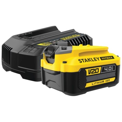 STANLEY FATMAX V20 Startovací sada SFMCB14M1-QW 1 x aku 18V 4,0 Ah + nabíječka STANLEY FATMAX V20 Startovací sada SFMCB14M1-QW 1 x aku 18V 4,0 Ah + nabíječka