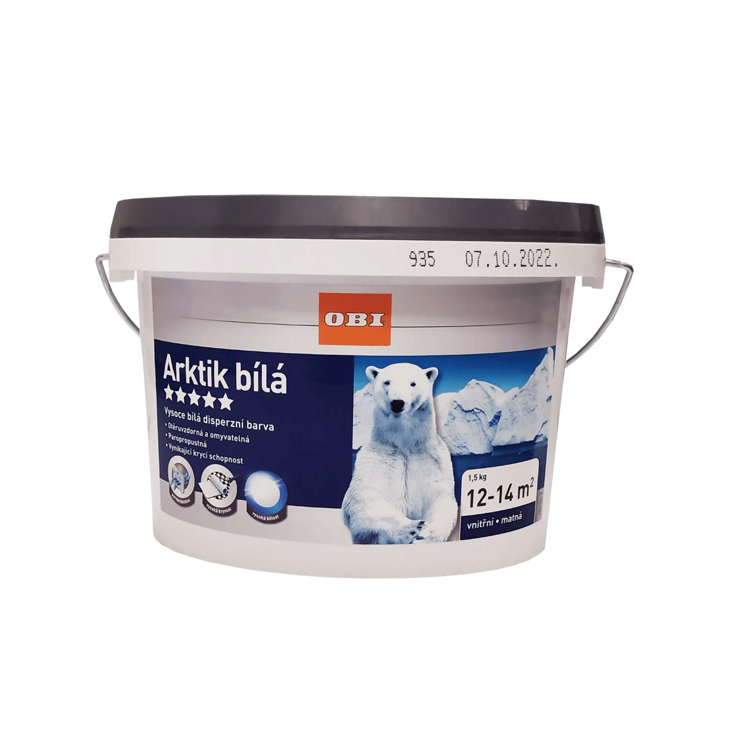 OBI Interiérová barva Arktik bílá matná 1,5 kg OBI Interiérová barva Arktik bílá matná 1,5 kg