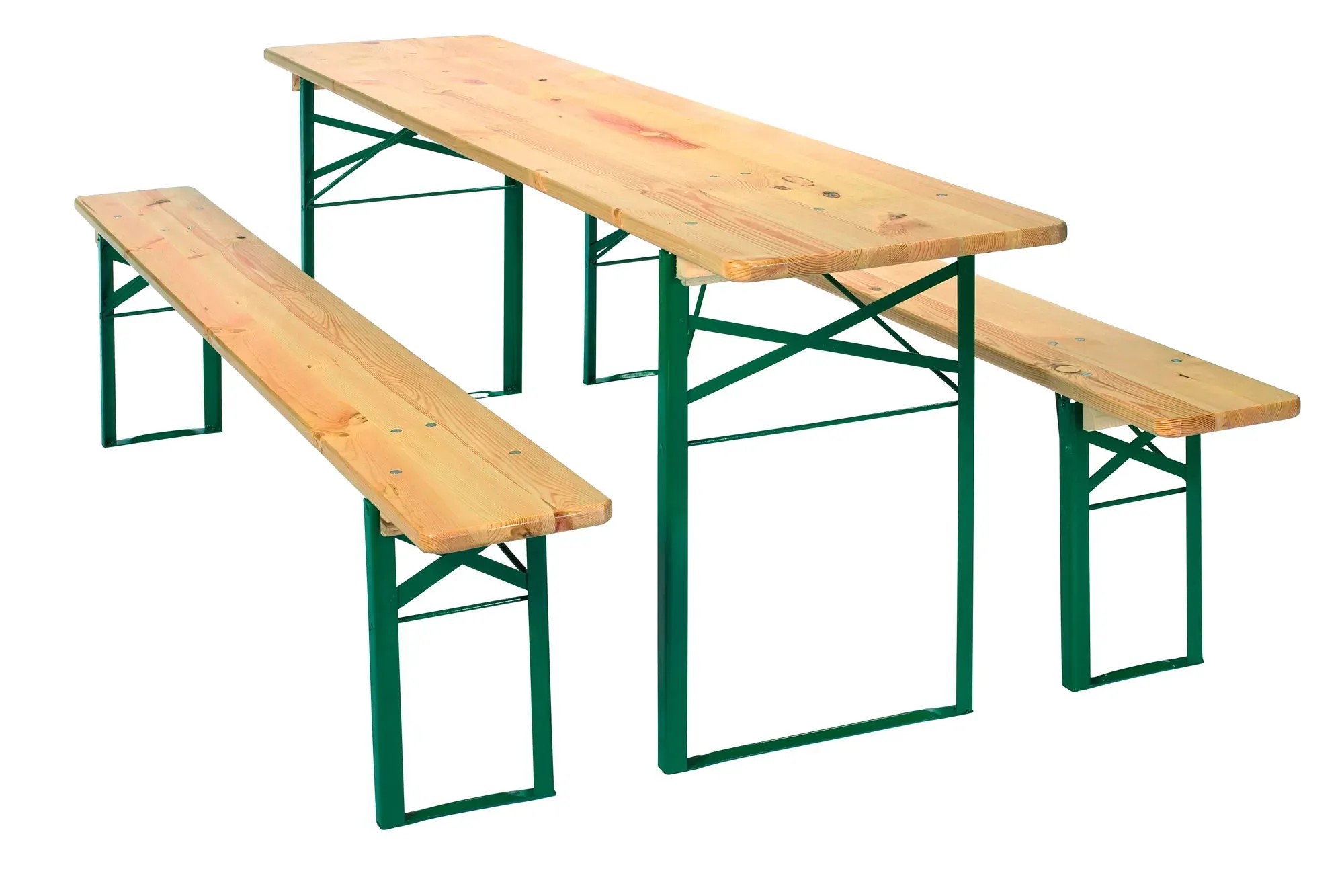 Pivní set, stůl 220 x 70 cm, borovicové dřevo/ocel, 3dílný Pivní set, stůl 220 x 70 cm, borovicové dřevo/ocel, 3dílný