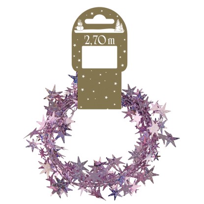 Vánoční girlanda s hvězdami růžová 2 m Vánoční girlanda s hvězdami růžová 2 m