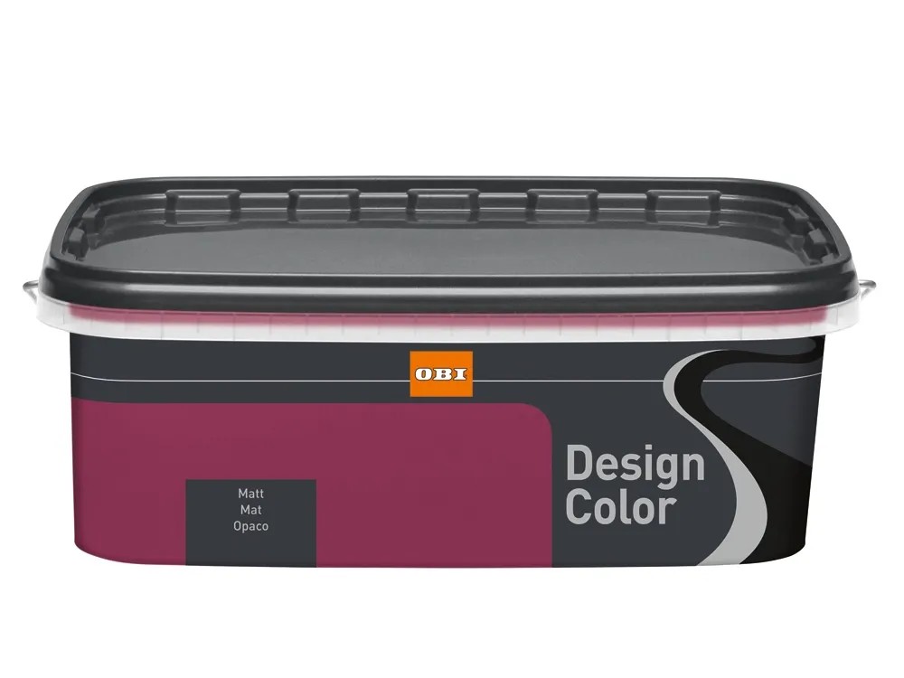 OBI Design Color Purple, matná barva na stěny v 2,5l kbelíku. OBI Design Color Purple, matná barva na stěny v 2,5l kbelíku.
