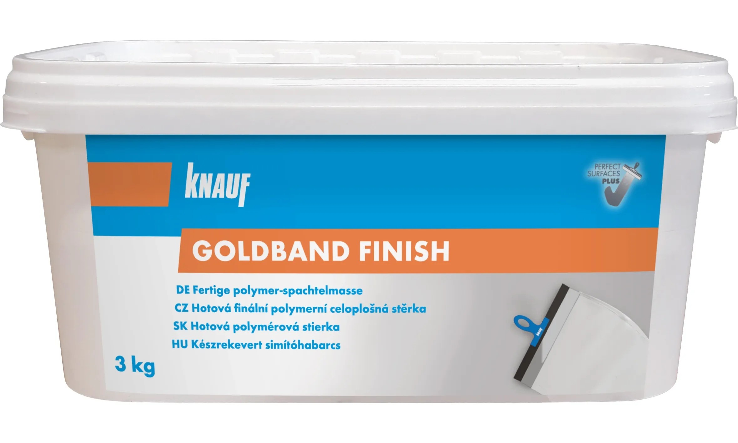 Knauf Hotová finální polymerní celoplošná stěrka GOLDBAND FINISH 3 kg Knauf Hotová finální polymerní celoplošná stěrka GOLDBAND FINISH 3 kg