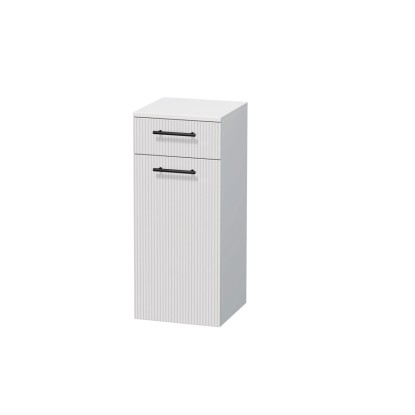 INTEDOOR Nízká skříň BEE pravá, úchyt černý, š. 35 cm, bílá 3D pruhy INTEDOOR Nízká skříň BEE pravá, úchyt černý, š. 35 cm, bílá 3D pruhy