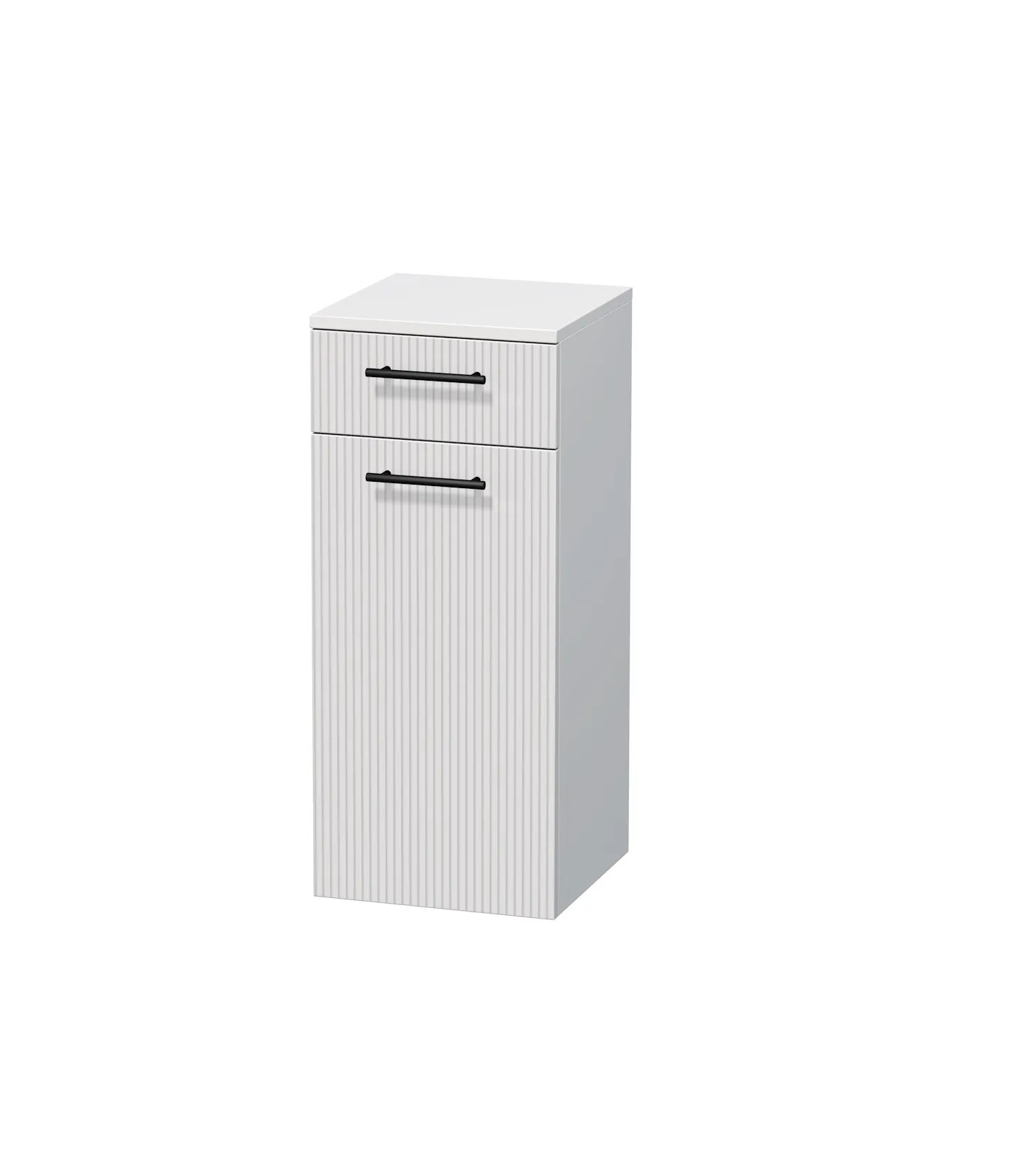 INTEDOOR Nízká skříň BEE pravá, úchyt černý, š. 35 cm, bílá 3D pruhy INTEDOOR Nízká skříň BEE pravá, úchyt černý, š. 35 cm, bílá 3D pruhy