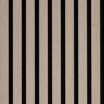 Akustický panel Dub Šedý na Černém: Dřevěné lamelové obložení stěn pro lepší zvuk. Akustický panel Dub Šedý na Černém: Dřevěné lamelové obložení stěn pro lepší zvuk.