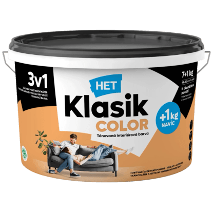 HET Klasik COLOR Tónovaná interiérová barva KC 0737 oranžový, 7 + 1 kg HET Klasik COLOR Tónovaná interiérová barva KC 0737 oranžový, 7 + 1 kg