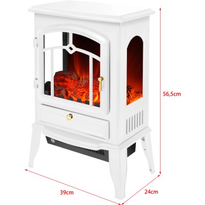 Bílý elektrický krb El Fuego Como s topením a simulovaným efektem plamene. Bílý elektrický krb El Fuego Como s topením a simulovaným efektem plamene.