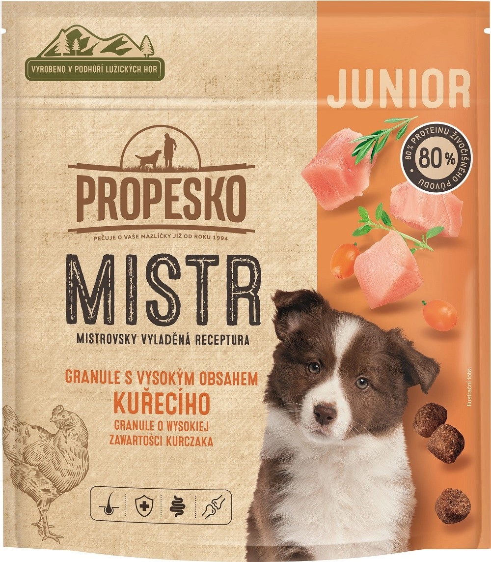 Propesko Granule Mistr Junior s čerstvým kuřecím 0,5 kg Propesko Granule Mistr Junior s čerstvým kuřecím 0,5 kg