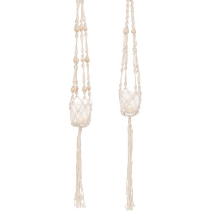 Boltze Závěsný svícen s macramé různé druhy přírodní pr. 8 x 85 cm Boltze Závěsný svícen s macramé různé druhy přírodní pr. 8 x 85 cm