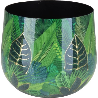 A.H.G Květináč Flora se vzorem listí zelenozlatý pr. 15 x 11 cm A.H.G Květináč Flora se vzorem listí zelenozlatý pr. 15 x 11 cm