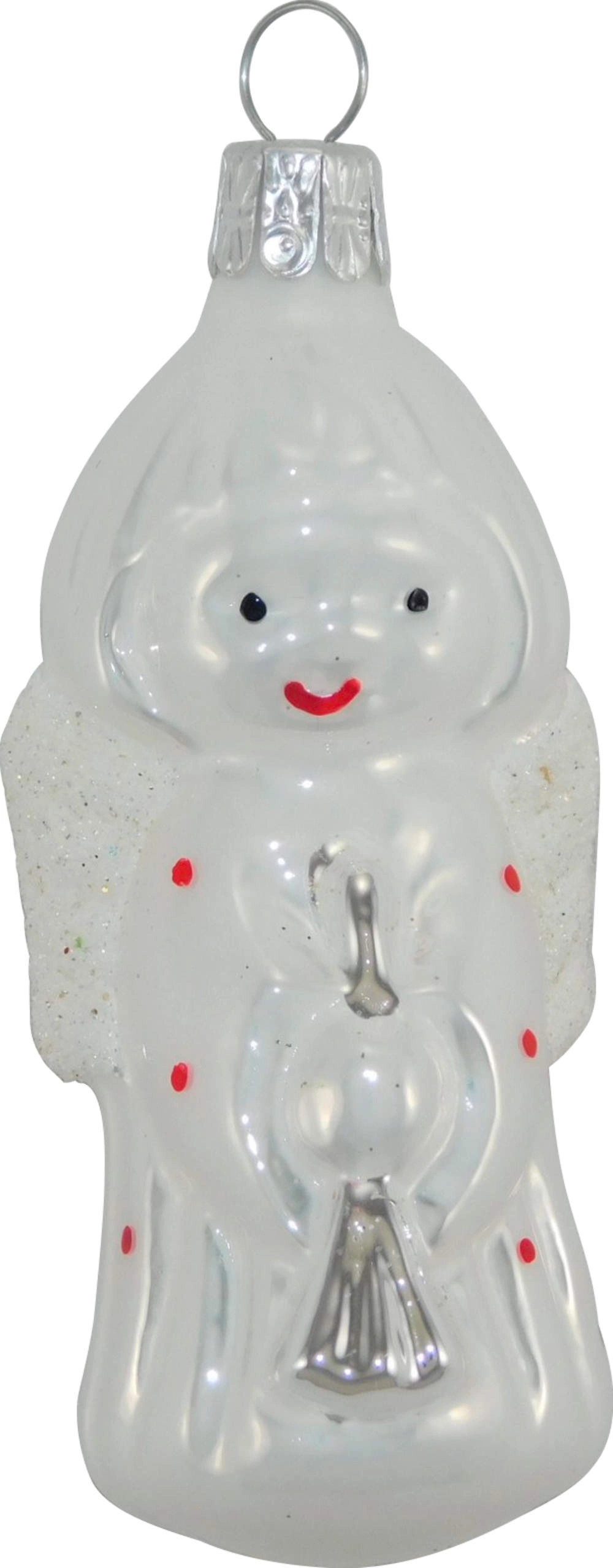 Ornex Vánoční ozdoba skleněný anděl bílý, 7,9 cm Ornex Vánoční ozdoba skleněný anděl bílý, 7,9 cm