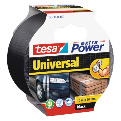 tesa Textilní opravná páska Extra Power Universal, černá, 10 m x 50 mm tesa Textilní opravná páska Extra Power Universal, černá, 10 m x 50 mm