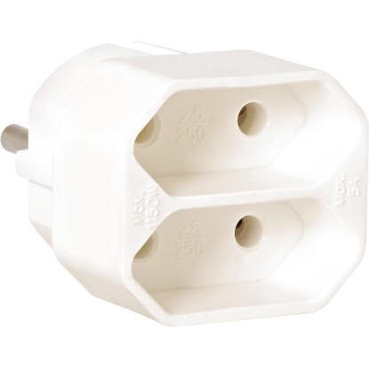Euro rozbočka do zásuvky se 2 zásuvkami bílá Euro rozbočka do zásuvky se 2 zásuvkami bílá