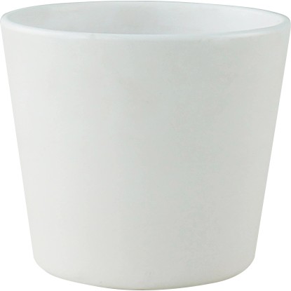 Obal na květináč z keramiky průměr 14,5 cm x 12,5 cm bílý Obal na květináč z keramiky průměr 14,5 cm x 12,5 cm bílý