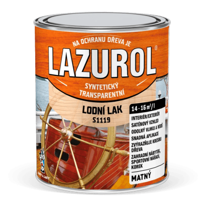 Lazurol Lodní lak S1119 bezbarvý matný, 750 ml Lazurol Lodní lak S1119 bezbarvý matný, 750 ml