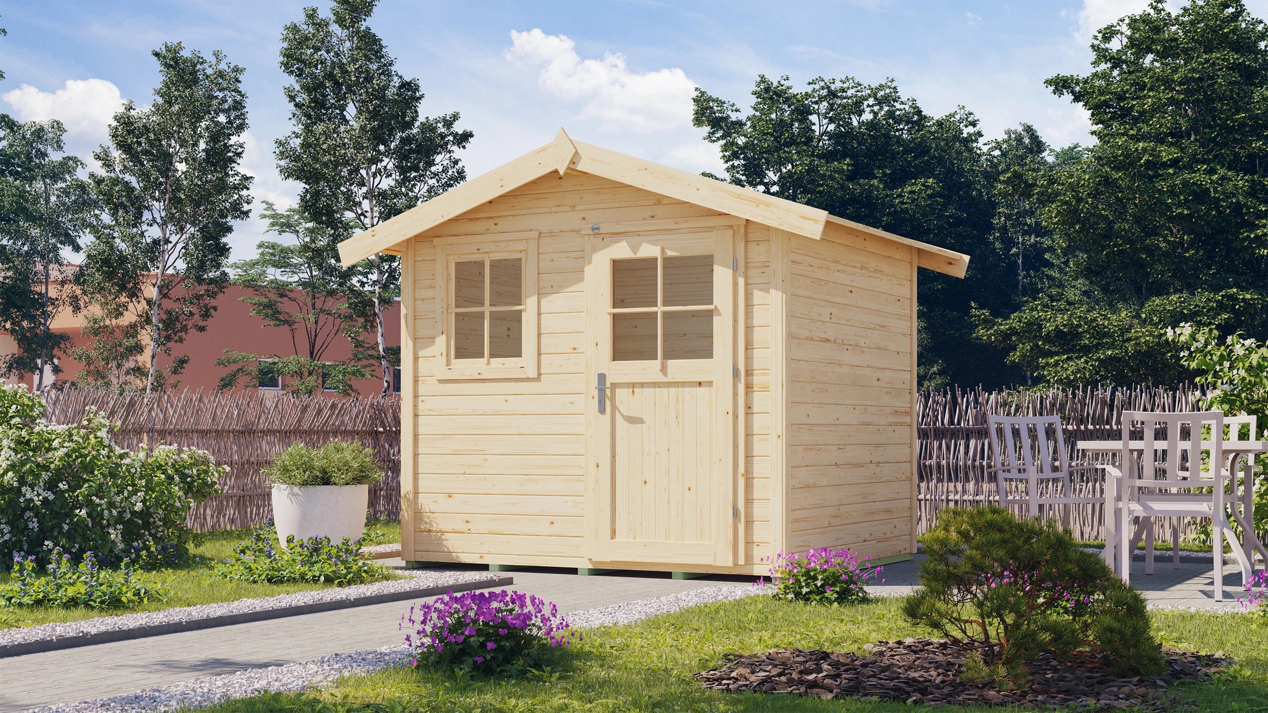 Weka Dřevěný zahradní domek 123 vel. 1, přírodní, 241 x 205 cm Weka Dřevěný zahradní domek 123 vel. 1, přírodní, 241 x 205 cm