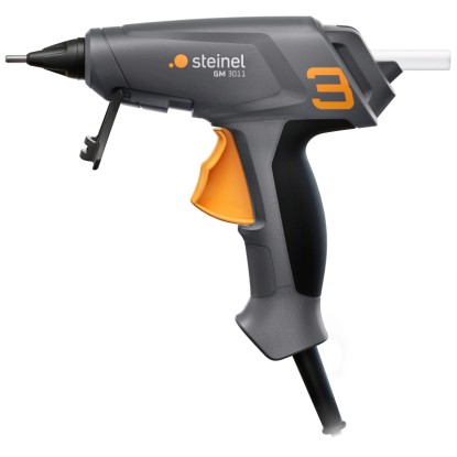Tavná pistole Steinel Gluematic 3011 KF, šedá lepicí pistole s oranžovým spouštěčem. Tavná pistole Steinel Gluematic 3011 KF, šedá lepicí pistole s oranžovým spouštěčem.