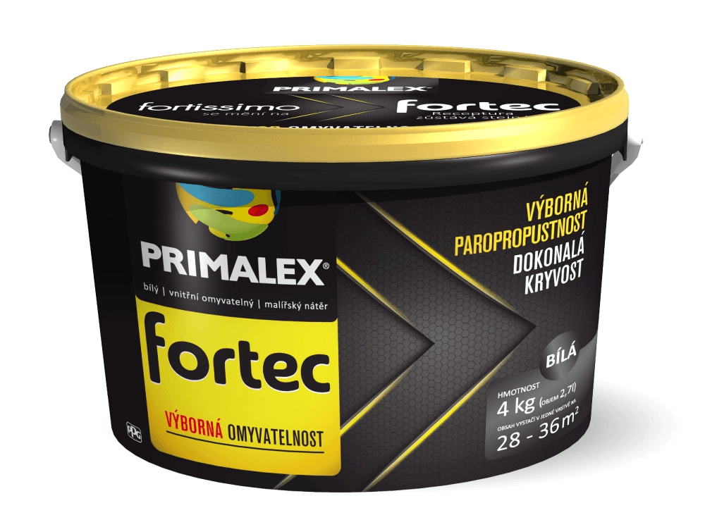 Primalex Vnitřní omyvatelný malířský nátěr Fortec bílý 4 kg koupit v OBI