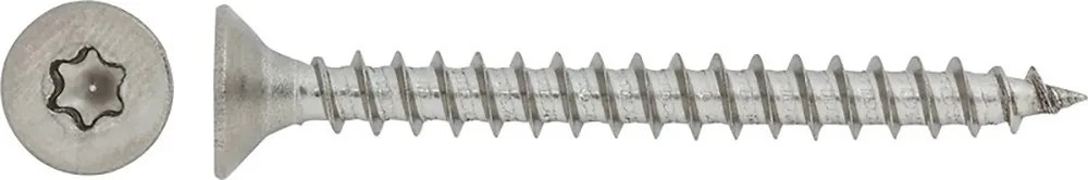 Vrut do dřevotřísky se zápust.hlavou TX15 plný závit ocel A2 3,5x40 mm, 200ks Vrut do dřevotřísky se zápust.hlavou TX15 plný závit ocel A2 3,5x40 mm, 200ks