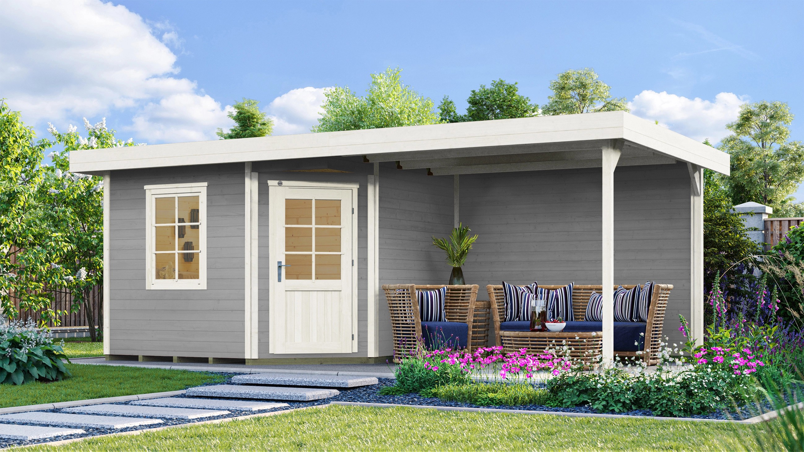 Weka Designový zahradní domek 213 Plus B vel. 1, šedá, 533 x 238 cm Weka Designový zahradní domek 213 Plus B vel. 1, šedá, 533 x 238 cm