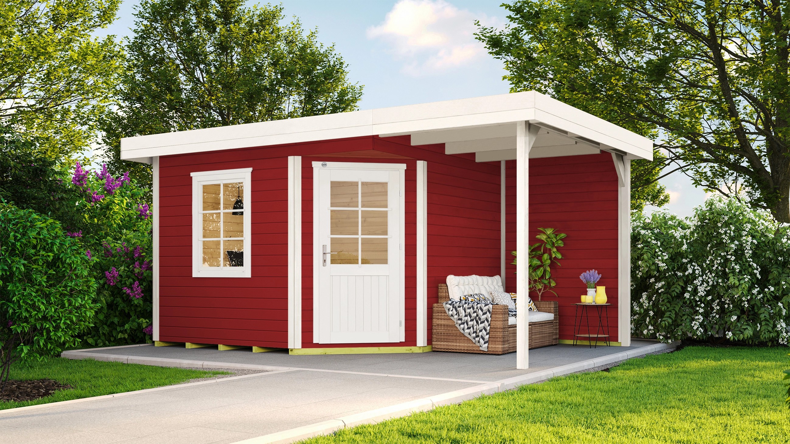 Weka Designový zahradní domek 213 A vel. 1, švédská červená, 396 x 238 cm Weka Designový zahradní domek 213 A vel. 1, švédská červená, 396 x 238 cm