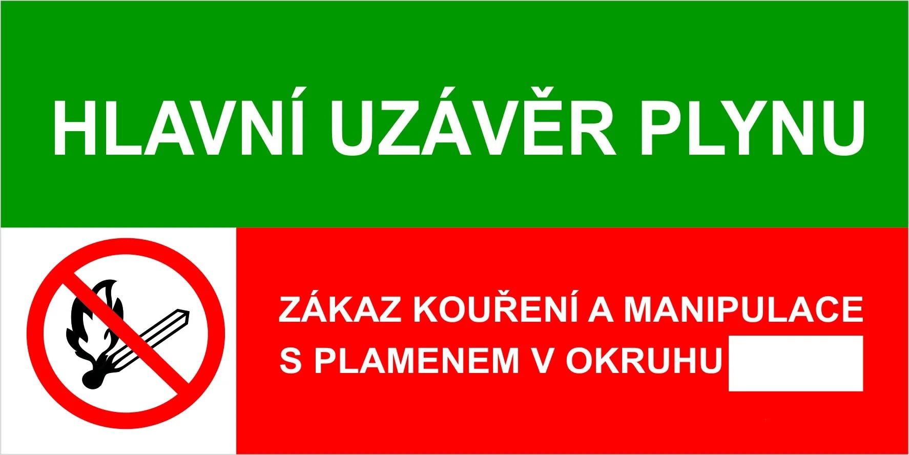 Tabulka Hlavní uzávěr plynu 150 mm x 75 mm Tabulka Hlavní uzávěr plynu 150 mm x 75 mm