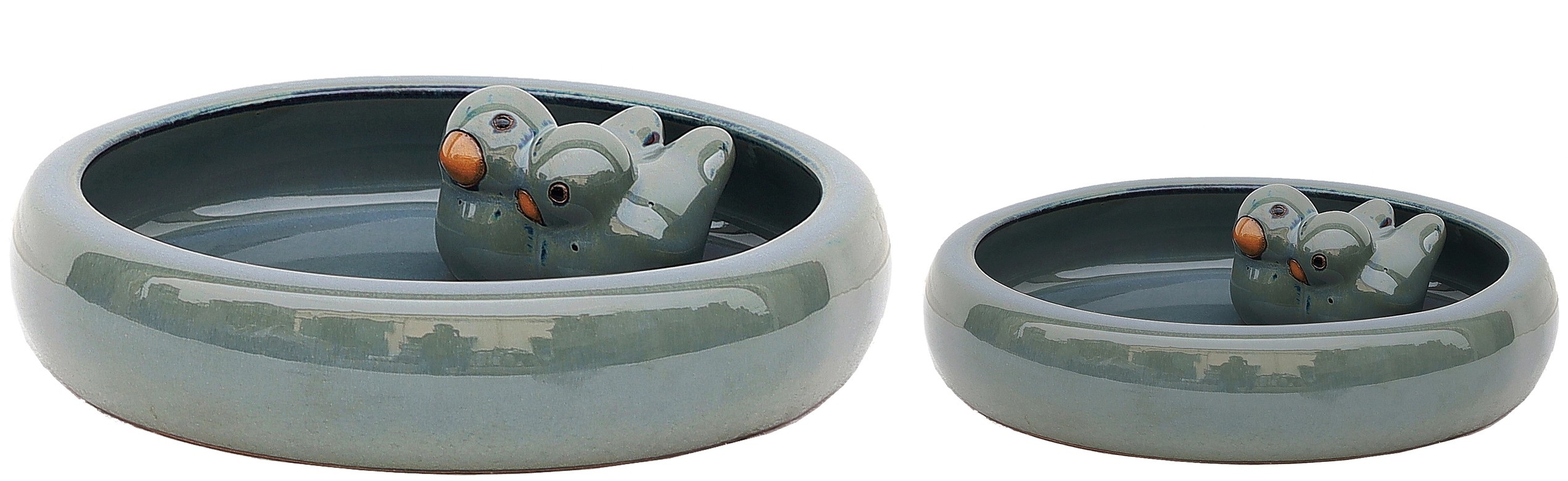 Pítko pro ptáky keramické šedé glazované 24 x 5,5 cm Pítko pro ptáky keramické šedé glazované 24 x 5,5 cm