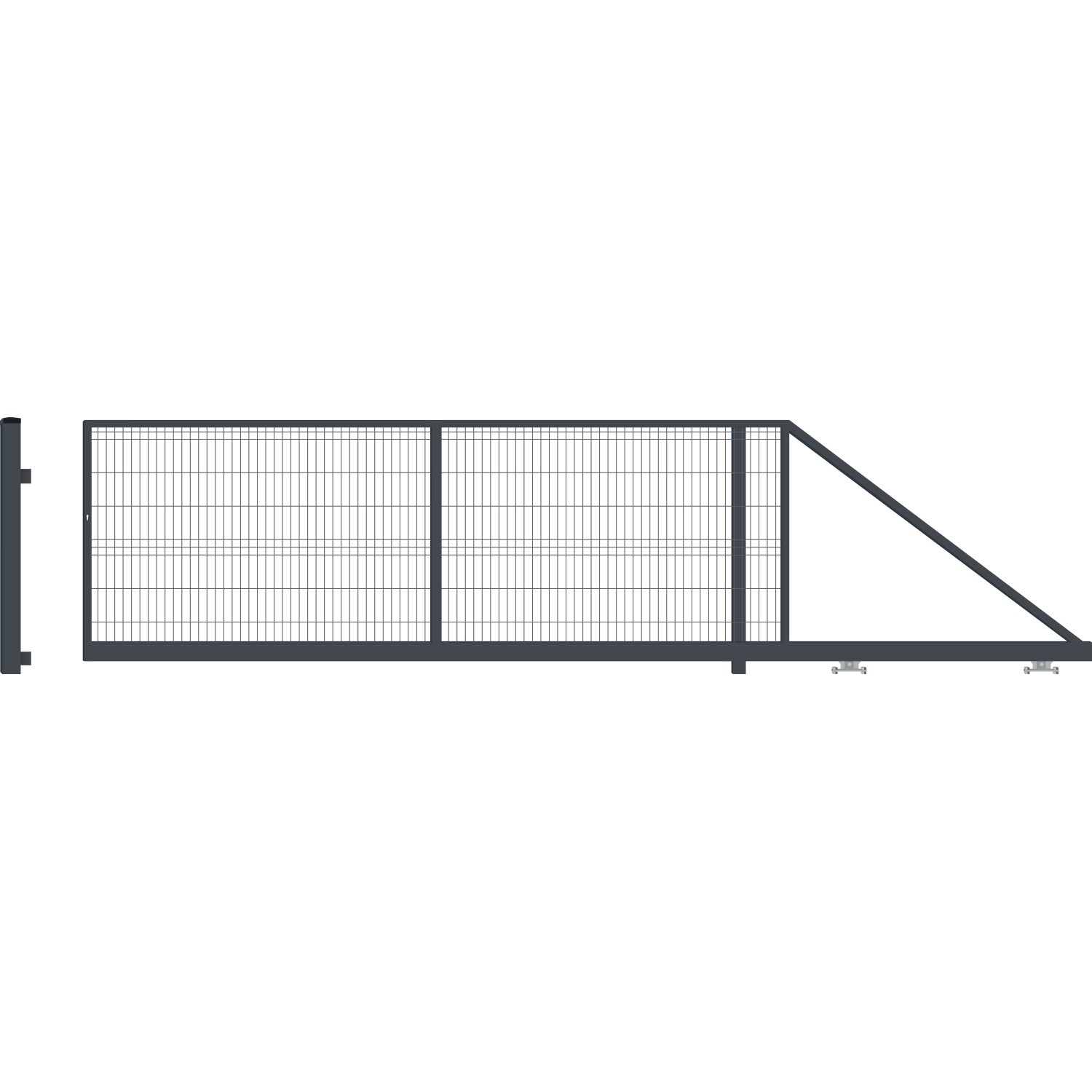 Polargos Brána posuvná SPARTA 149 x 400 cm antracitová pravá koupit v OBI