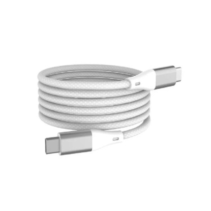 WG Datový kabel USB-C/USB-C, 3 A, magnetický, bílý, 100 cm WG Datový kabel USB-C/USB-C, 3 A, magnetický, bílý, 100 cm