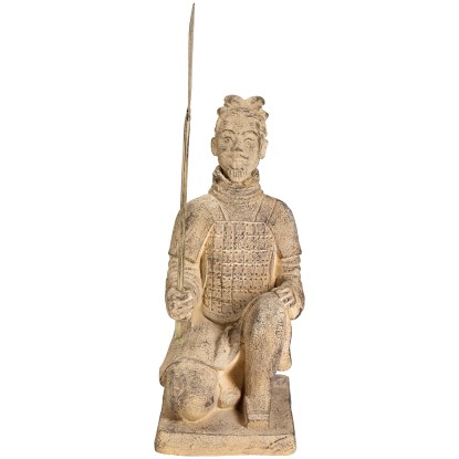 Zahradní soška klečící Čínský válečník s nožem 44 cm Zahradní soška klečící Čínský válečník s nožem 44 cm