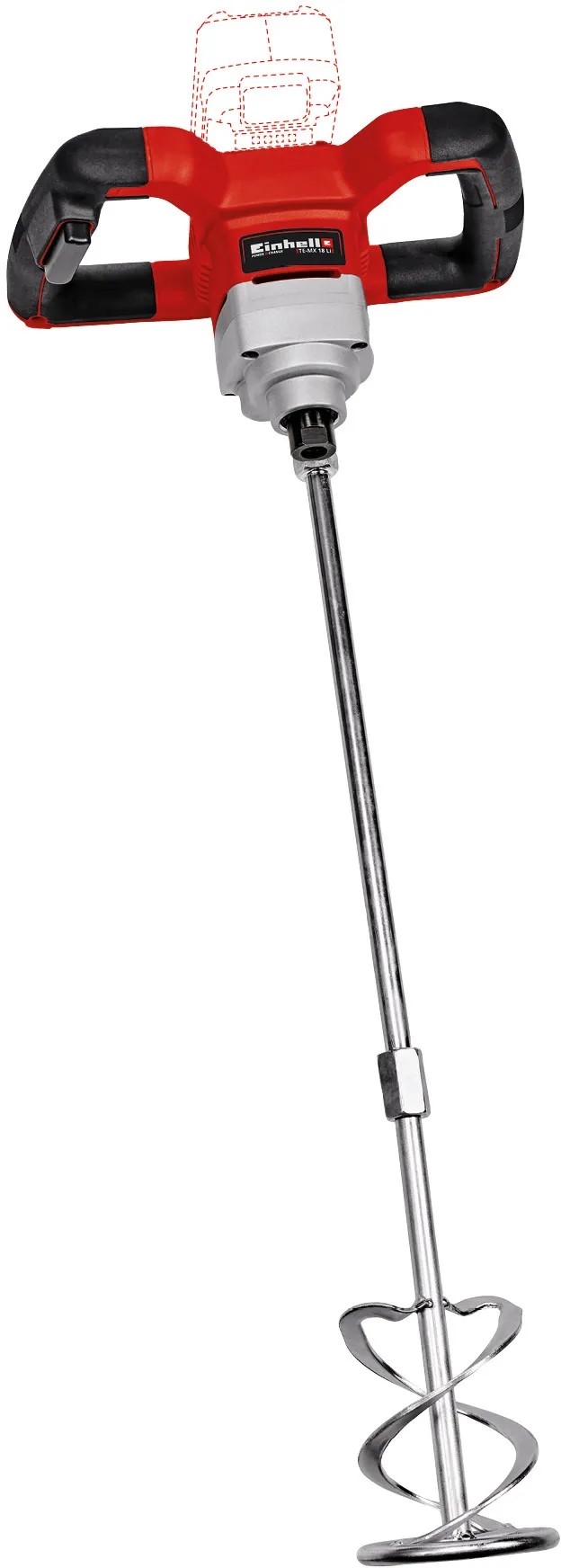 Akumulátorový míchací nástroj na barvy a maltu Einhell Power X-Change TE-MX 18 Li, červeno-stříbrný, s míchacím nástavcem. Pro barvy, malty a další. Akumulátorový míchací nástroj na barvy a maltu Einhell Power X-Change TE-MX 18 Li, červeno-stříbrný, s míchacím nástavcem. Pro barvy, malty a další.