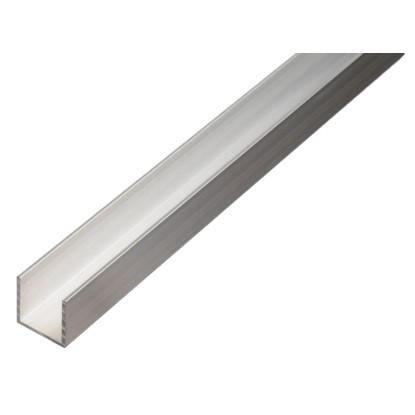 Hliníkový U-profil, 6x6x1000 mm, ideální pro ochranné rámy a stabilní regály. Hliníkový U-profil, 6x6x1000 mm, ideální pro ochranné rámy a stabilní regály.