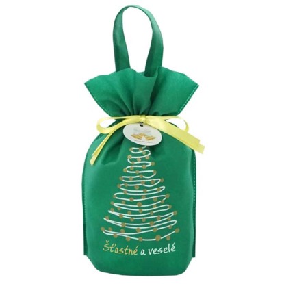 Ditipo Dárkový sáček Šťastné a veselé zelený 22 x 32 cm, 1 ks Ditipo Dárkový sáček Šťastné a veselé zelený 22 x 32 cm, 1 ks