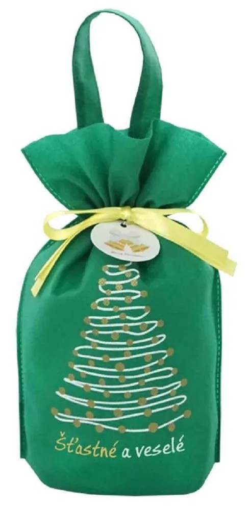Ditipo Dárkový sáček Šťastné a veselé zelený 22 x 32 cm, 1 ks Ditipo Dárkový sáček Šťastné a veselé zelený 22 x 32 cm, 1 ks