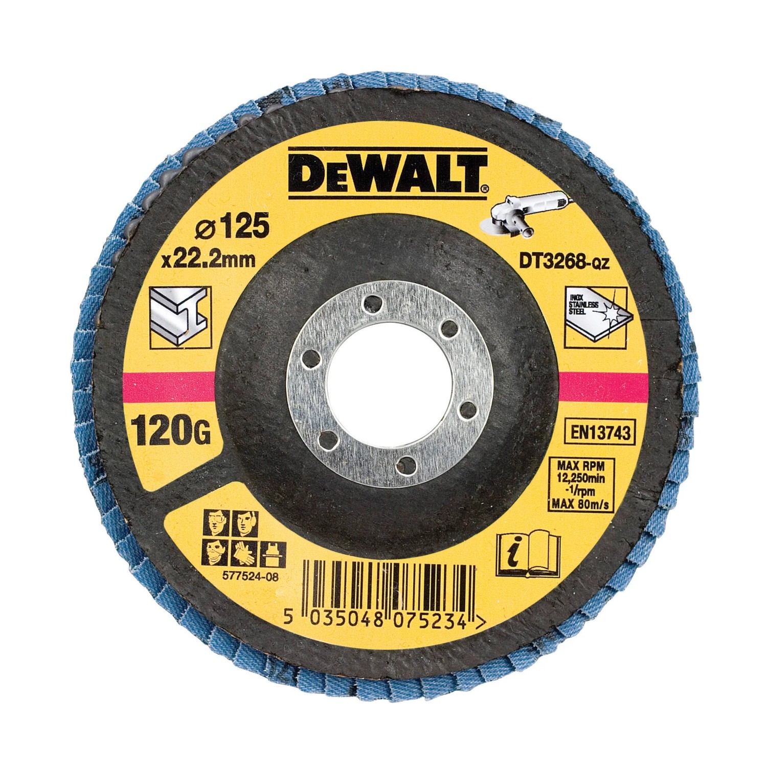 DeWALT Lamelový brusný kotouč DT3268 P120, pr. 125 x 22,23 mm DeWALT Lamelový brusný kotouč DT3268 P120, pr. 125 x 22,23 mm