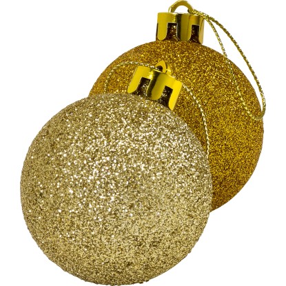 Sada zlatých koulí na vánoční stromeček Sada zlatých koulí na vánoční stromeček