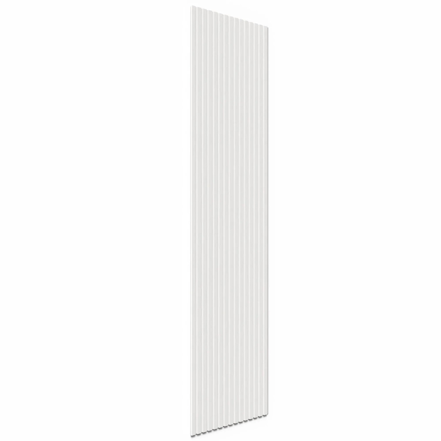Bílý akustický panel s plstí potaženými MDF lištami pro obklad stěn, délka 240 cm. Bílý akustický panel s plstí potaženými MDF lištami pro obklad stěn, délka 240 cm.