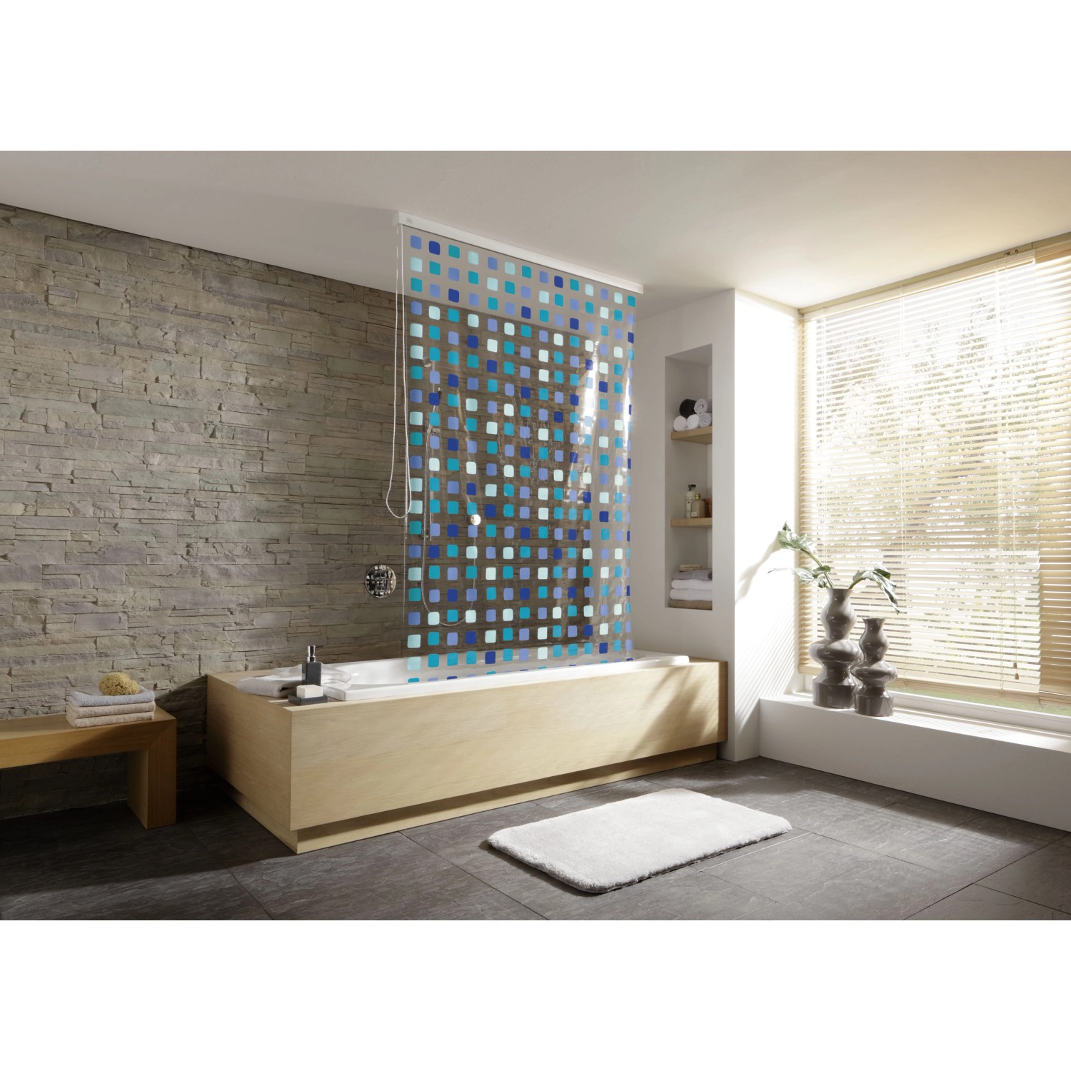 Kleine Wolke Roleta pro prázdnou kazetu sprchové rolety modrá 128 cm x 240 cm Kleine Wolke Roleta pro prázdnou kazetu sprchové rolety modrá 128 cm x 240 cm