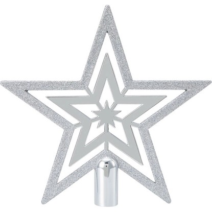 Špička na stromeček hvězda stříbrná 19,5 cm Špička na stromeček hvězda stříbrná 19,5 cm