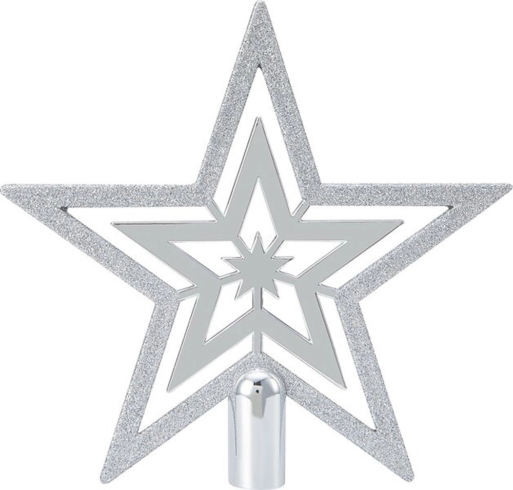 Špička na stromeček hvězda stříbrná 19,5 cm Špička na stromeček hvězda stříbrná 19,5 cm