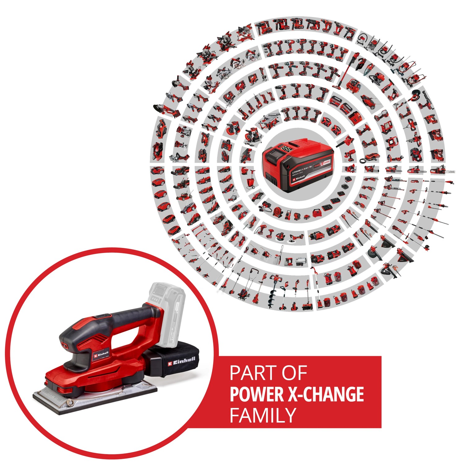 Akumulátorová vibrační bruska Einhell TE-OS 18/230 Li Solo s akumulátorem Power X-Change. Akumulátorová vibrační bruska Einhell TE-OS 18/230 Li Solo s akumulátorem Power X-Change.