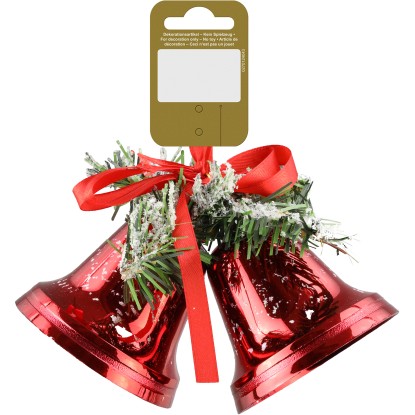 GEROMA Dvojitý plastový zvonek, červený, 8 cm GEROMA Dvojitý plastový zvonek, červený, 8 cm