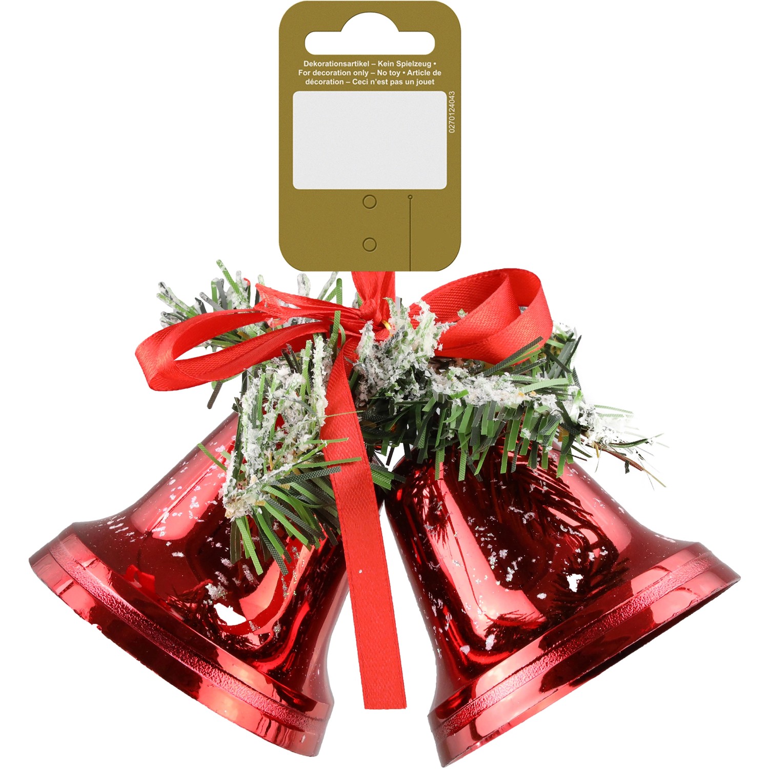 GEROMA Dvojitý plastový zvonek, červený, 8 cm GEROMA Dvojitý plastový zvonek, červený, 8 cm