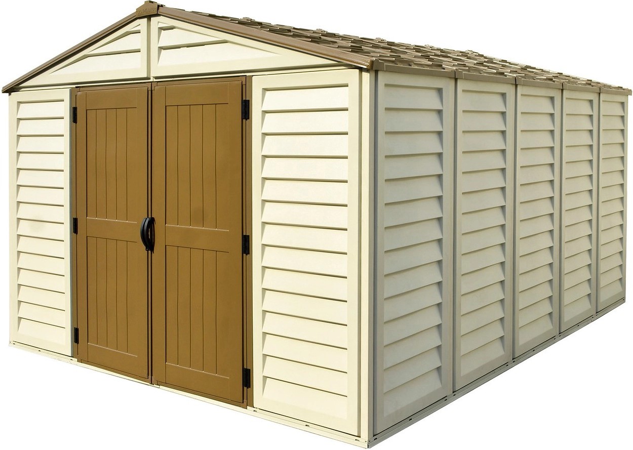 Duramax Plastový domek na nářadí WoodBridge Plus, béžová, 320 x 400 cm Duramax Plastový domek na nářadí WoodBridge Plus, béžová, 320 x 400 cm