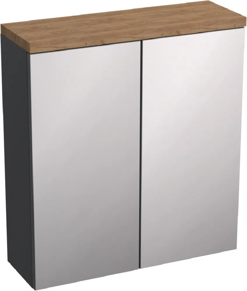 A-Interiéry Zrcadlová skříňka bez osvětlení Ori A 60 ZS, antracitová/dub A-Interiéry Zrcadlová skříňka bez osvětlení Ori A 60 ZS, antracitová/dub