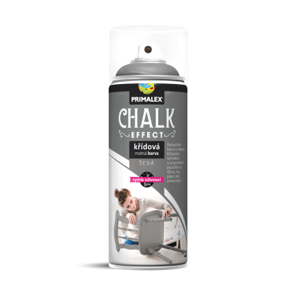 PRIMALEX Křídová matná barva ve spreji Chalk Effect šedá 400 ml PRIMALEX Křídová matná barva ve spreji Chalk Effect šedá 400 ml